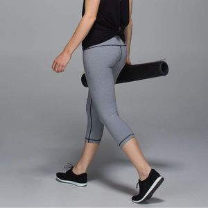 Lululemon Wunder Under Crop Inkwell Gingham Size 10